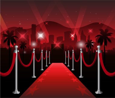 Red carpet movie premiere elegant event hollywood background clipart