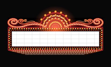 Parlak tiyatro parlayan retro sinema neon tabela