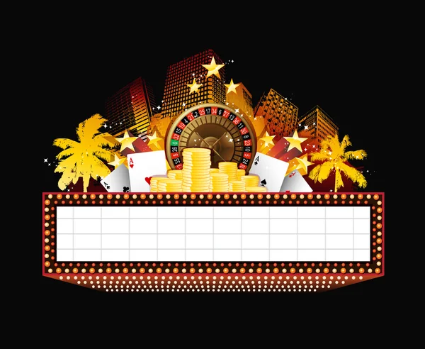 Lumineusement théâtre lumineux rétro casino néon signe — Image vectorielle