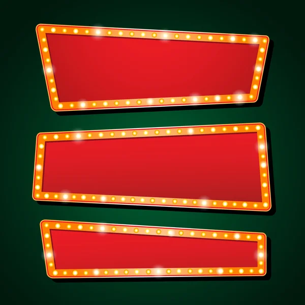 Vektor orange Neonlampe Buchstaben Schrift zeigen Kino oder theather — Stockvektor
