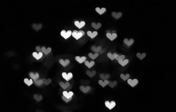 Silver Heart Shaped Bokeh Background — Stock Photo, Image