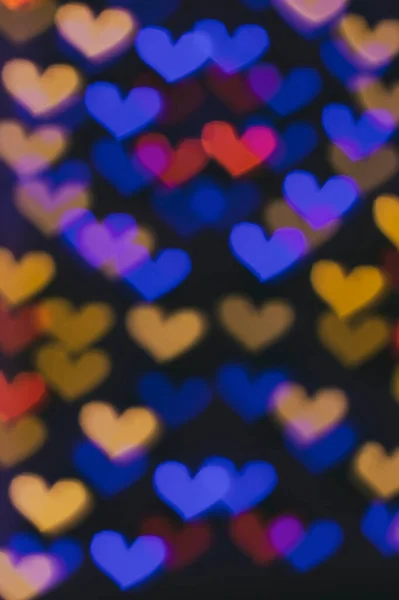 Different Colored Hearts Bokeh Background Vertical — Stock Photo, Image