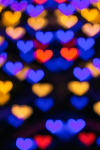 Diversi Cuori Colorati Bokeh Sfondo Verticale — Foto Stock