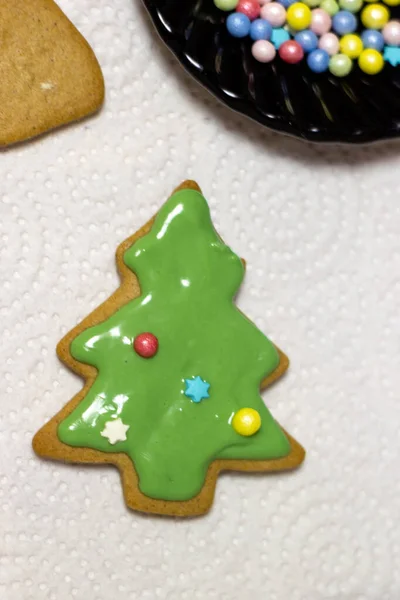 Decoración Galletas Jengibre Horno Con Hielo — Foto de Stock