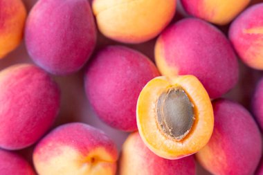 Arkaplan olarak taze kayısı meyveleri