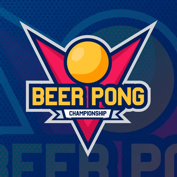 Logo imprezy piwnego ponga lub etykieta gry. Ilustracja wektora — Wektor stockowy