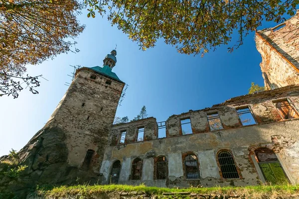 Хартвалл Чехия Октября 2018 Года Вид Разрушенный Готический Замок Башней — стоковое фото