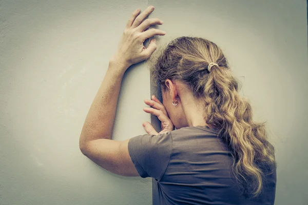 Portrait of one sad woman — Stock Photo, Image