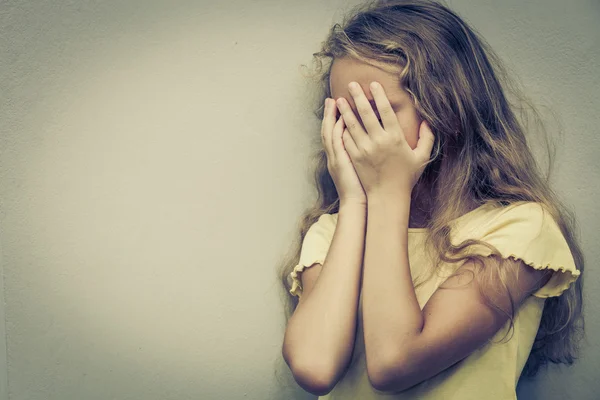 Portrait of sad blond teen girl — Stock Photo, Image