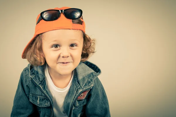 Fashion child. Happy boy model — Stock Photo, Image