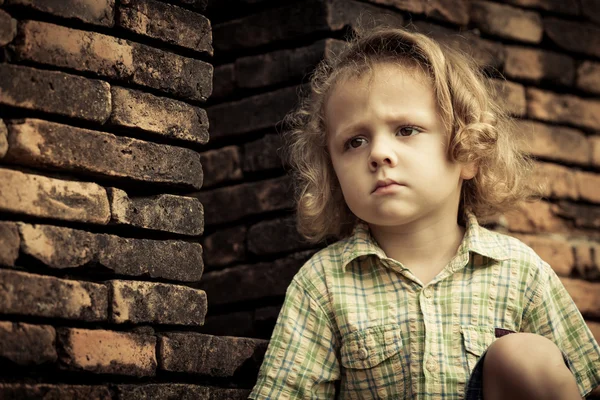 Portrait of sad little boy — Stock Photo, Image