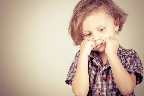 Portrait of a sad  little boy — Stock Photo, Image