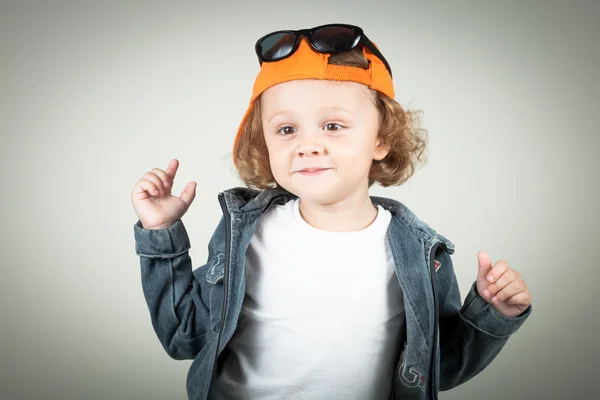 Fashion child. Happy boy model. — Stock Photo, Image