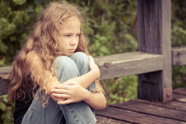 Portrait of sad blond teen girl — Stock Photo, Image