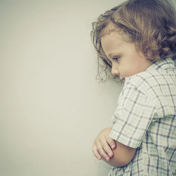 Portrait of sad little boy — Stock Photo, Image