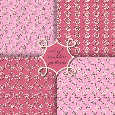 Sorunsuz vektör çizimler kümesi. Soyut Dekoratif şekiller