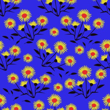 Sorunsuz vektör soyut çiçek desenli