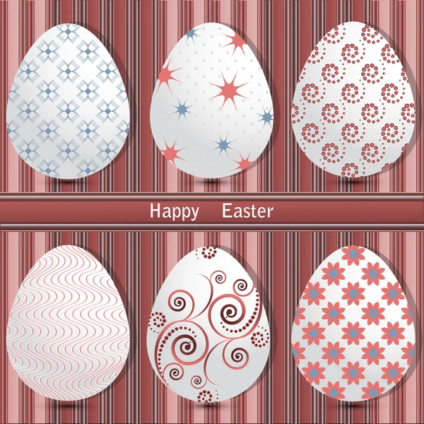 Insieme vettoriale di uova di Pasqua — Vettoriale Stock
