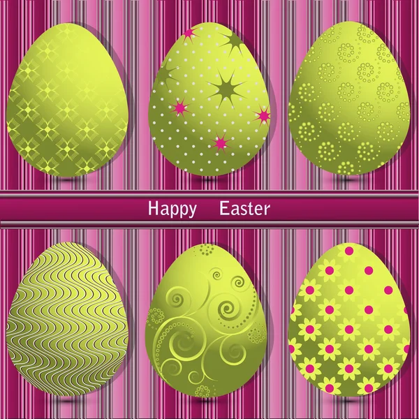 Vector conjunto de huevos de Pascua — Vector de stock