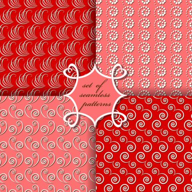 Sorunsuz vektör çizimler kümesi. Soyut Dekoratif şekiller