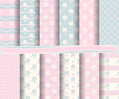 soyut vektör kağıt çiçek desenleri ve karalama defteri için dekoratif öğeler kümesi