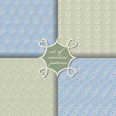 Sorunsuz vektör çizimler kümesi. Soyut Dekoratif şekiller