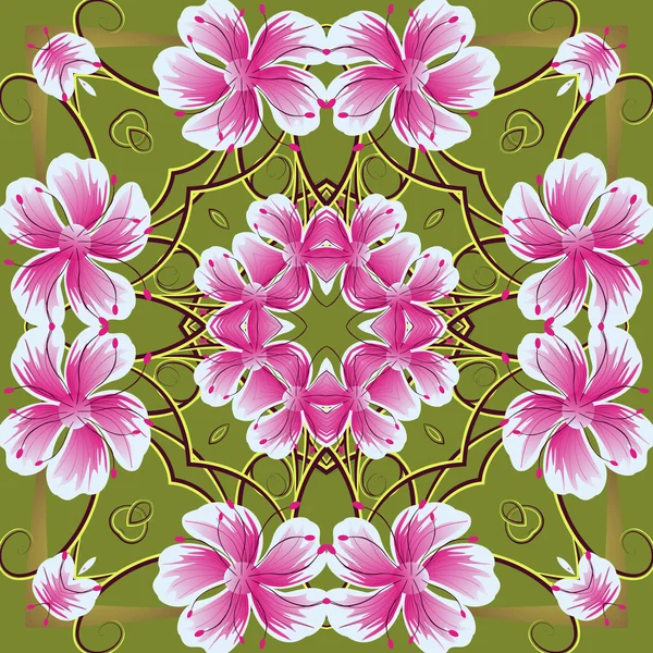 Seamless vector illustration. Flower pattern — Stock Vector