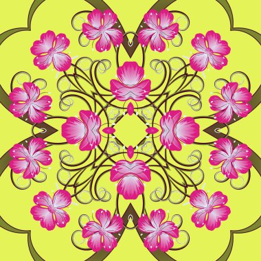 Sorunsuz vektör çizim. Çiçek deseni