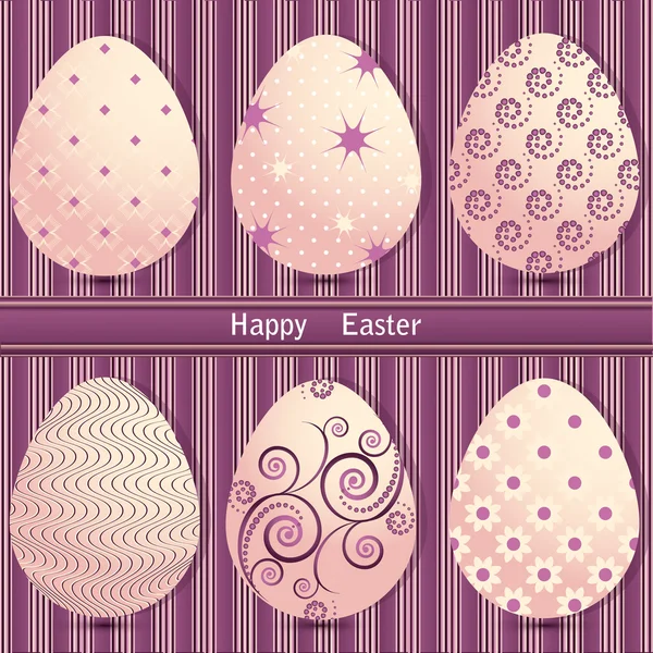 Insieme vettoriale di uova di Pasqua — Vettoriale Stock