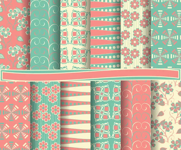 Jeu de papier vectoriel abstrait avec motifs floraux et éléments décoratifs pour scrapbook — Image vectorielle