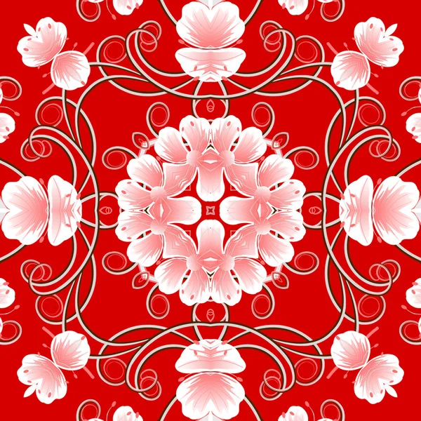 Illustration vectorielle transparente. Modèle de fleur — Image vectorielle