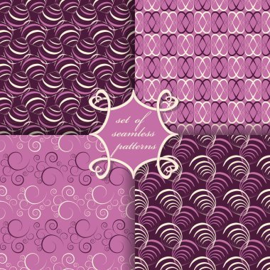 Sorunsuz vektör çizimler kümesi. Soyut Dekoratif şekiller 