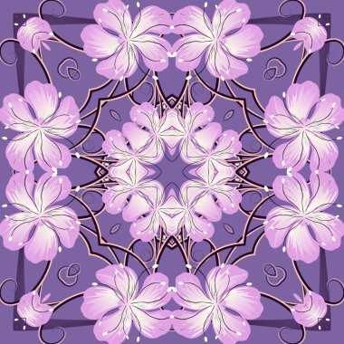 Sorunsuz vektör çizim. Çiçek deseni