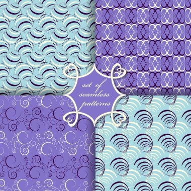 Sorunsuz vektör çizimler kümesi. Soyut Dekoratif şekiller 