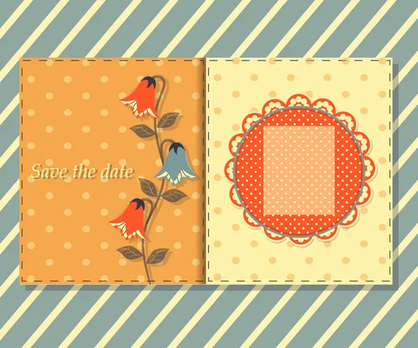 Floral διάνυσμα ευχετήρια κάρτα αποθηκεύσετε την ημερομηνία — Διανυσματικό Αρχείο