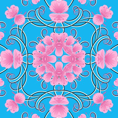 Sorunsuz vektör çizim. Çiçek deseni