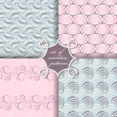 Sorunsuz vektör çizimler kümesi. Soyut Dekoratif şekiller 