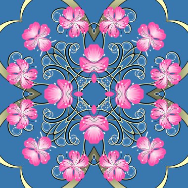 Sorunsuz vektör çizim. Çiçek deseni