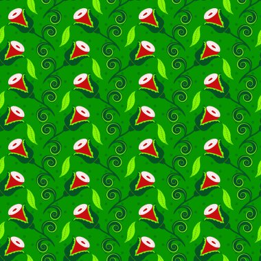 Sorunsuz vektör çiçek Çizim. Dekoratif gül