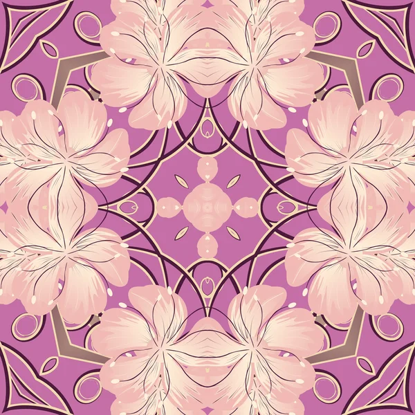 シームレスなベクトル イラスト。花のパターン — ストックベクタ