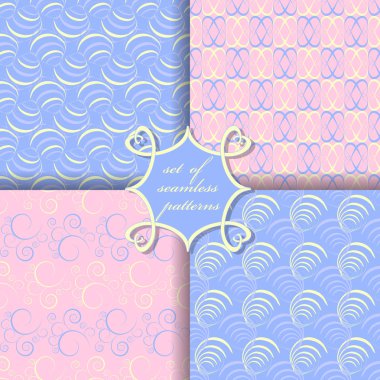 Sorunsuz vektör çizimler kümesi. Soyut Dekoratif şekiller 