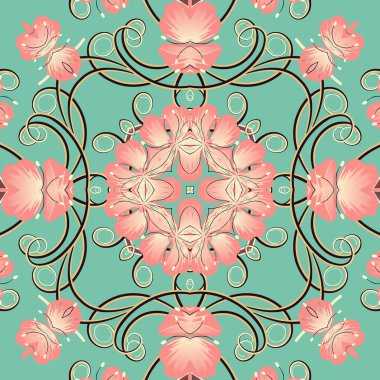 Sorunsuz vektör çizim. Çiçek deseni