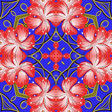 Sorunsuz vektör çizim. Çiçek deseni