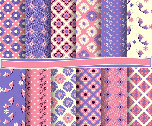 Jeu de papier vectoriel abstrait avec motifs floraux et éléments décoratifs pour scrapbook — Image vectorielle