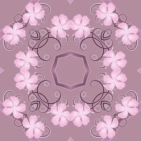 Seamless vector illustration. Flower pattern — Stock Vector