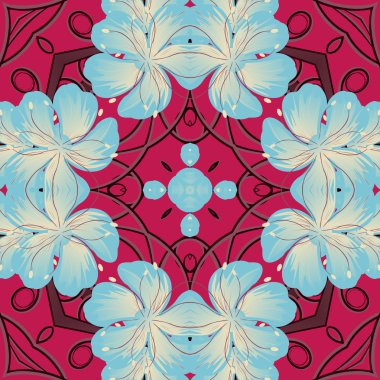 Sorunsuz vektör çizim. Çiçek deseni