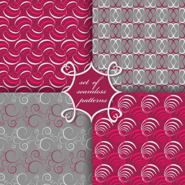 Sorunsuz vektör çizimler kümesi. Soyut Dekoratif şekiller 