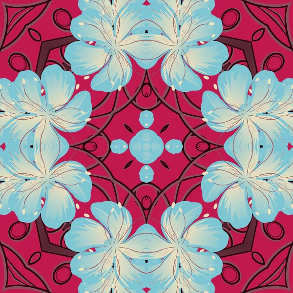 シームレスなベクトル イラスト。花のパターン — ストックベクタ