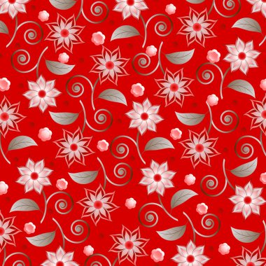 Soyut vektör çizim arka plan dekoratif çiçeklerle