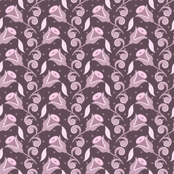 Sömlös vektor blommig illustration. Dekorativa rosor — Stock vektor